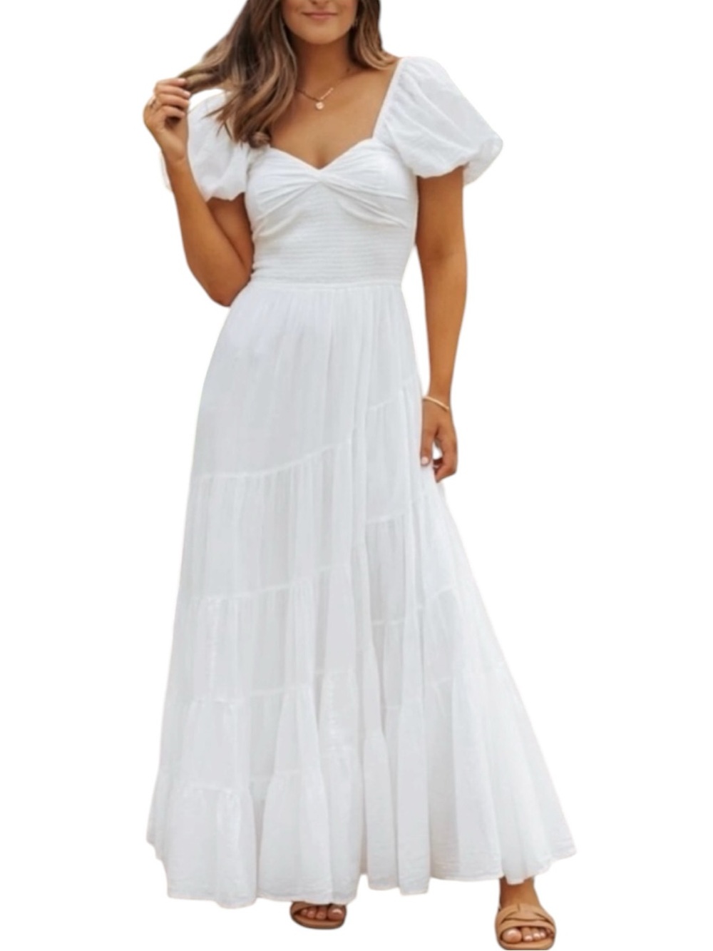 Free People Sundrenched Short Sleeve Maxi White XL Boho